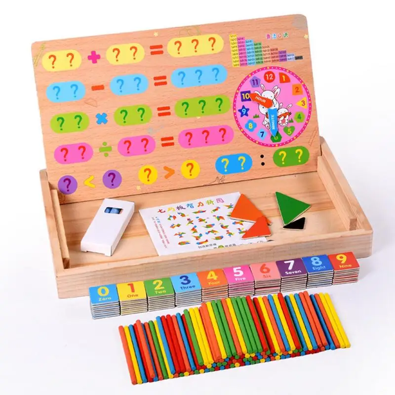 Bâtons de comptage, cartes de nombres et tiges de comptage, jouets d'apprentissage alth, zones scolaires et salle d'irritation, bâtons mathématiques Montessori