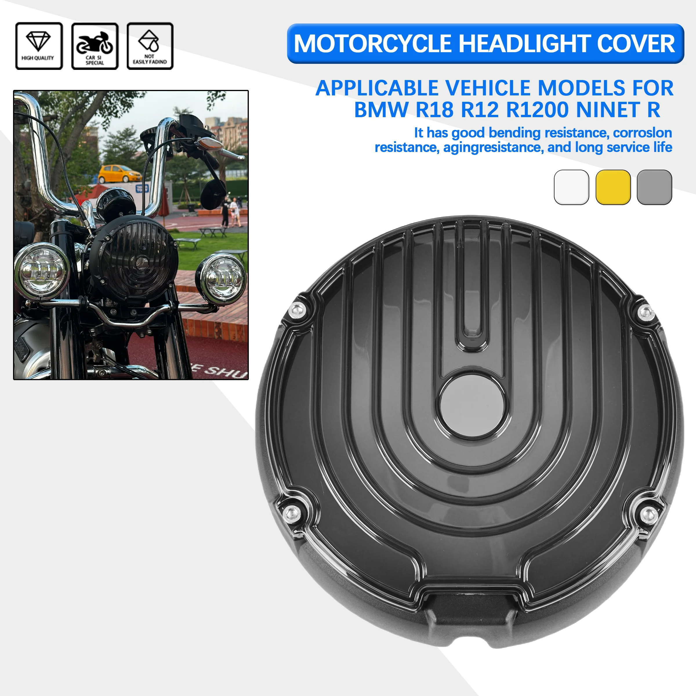 

For BMW R18 r 18 R12 R1200 nineT R nineT 2014-2024 New Motor Accessorie Headlight Guard Protector Grille Grill Cover HeadLight