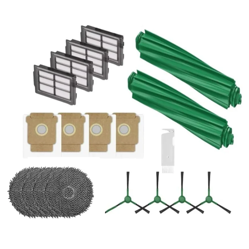 A05G-19PCS peças de aspirador de pó para irobot roomba plus 505 combo/405 combo-escova principal, escova lateral, filtros, almofada de esfregão, saco de pó