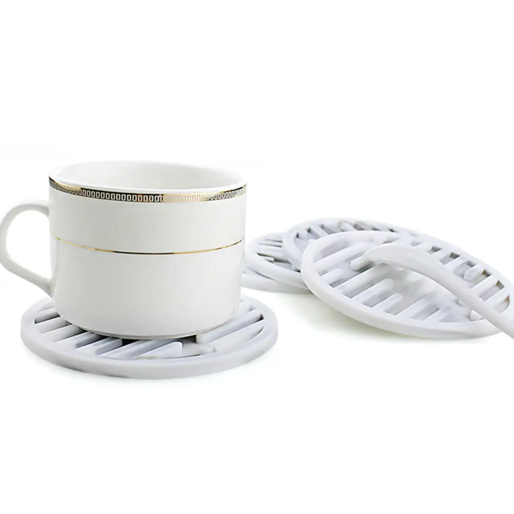 

2Pcs Non-Skid Silicone Cup Pads Elegant Design Stain Resistant Table Protection Accessories Cup Mats Home Coasters