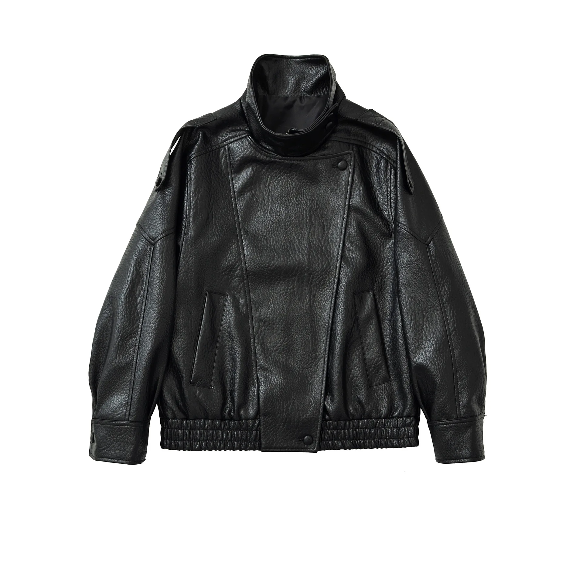 2026 Spring Summer Women's Jackets Loose Vintage Jacket Casual Faux Leather Coat Streetwear Outerwear