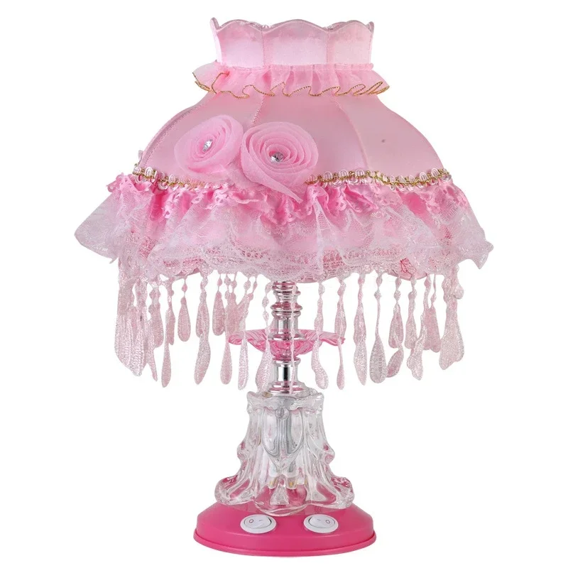 nordic retro pink candeeiros de mesa lampada de cabeceira do quarto infantil lampada de mesa vermelha princess room decor 01