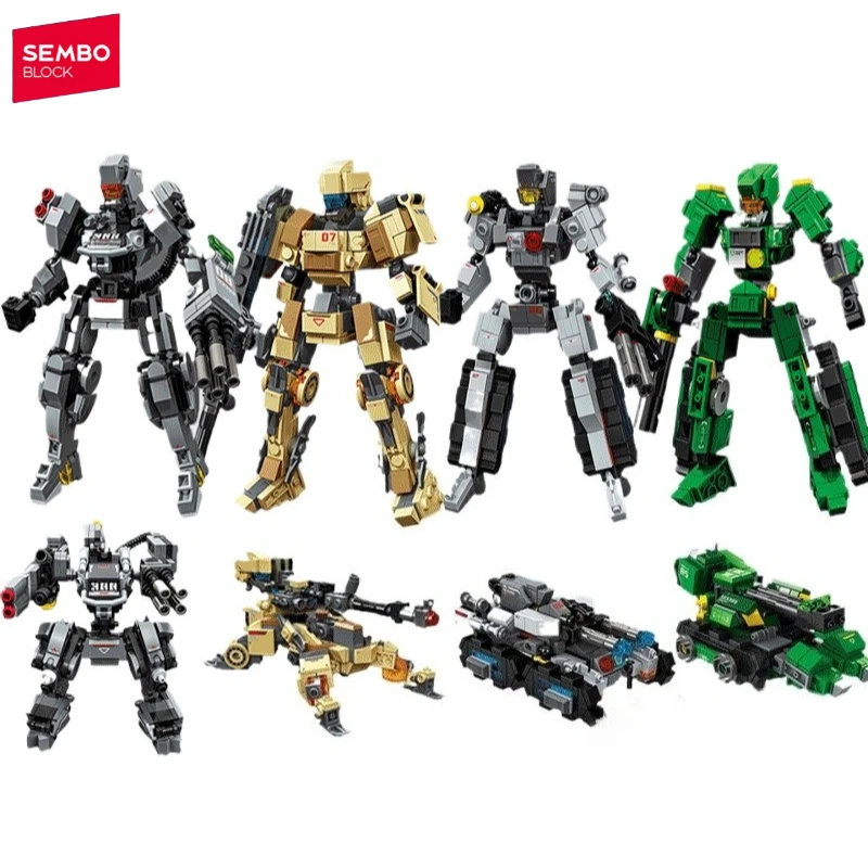 

SEMBO Transformation Mech Robot Model Building Blocks Action Figure Mech Model Ornament Assembly Building Blocks Gift Toys