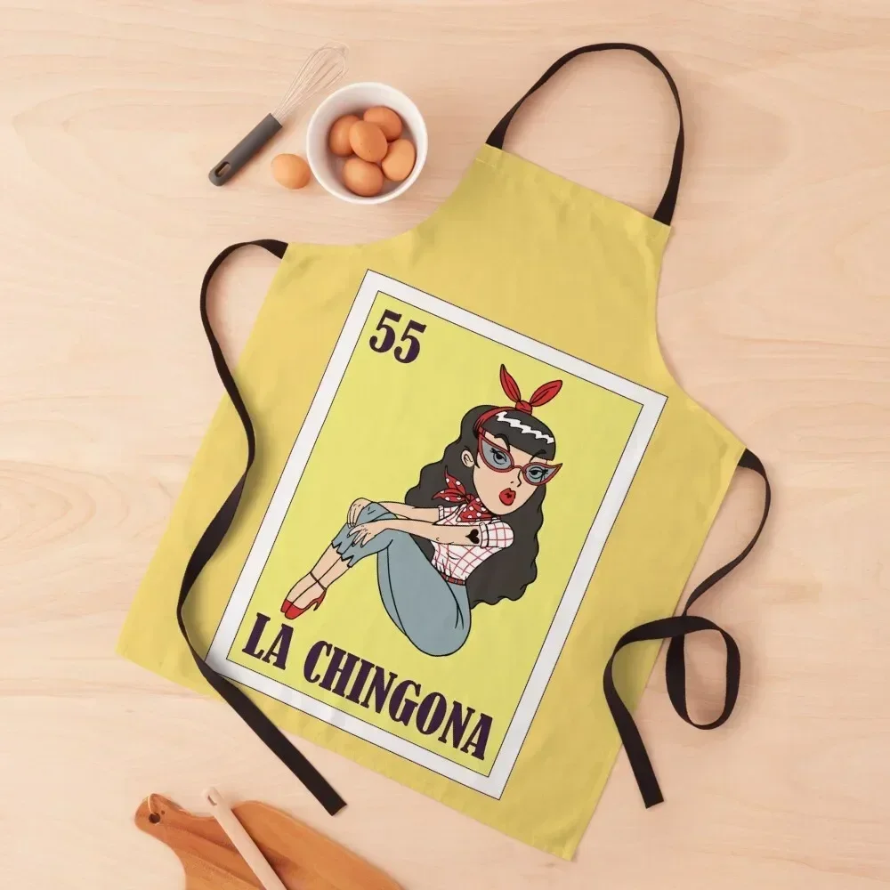 

La Chingona Loteria de Mexico, 5 May Gift, Mexican Bingo Apron Novelties Kitchen And Home cook wear Waterproof For Cooking Apron