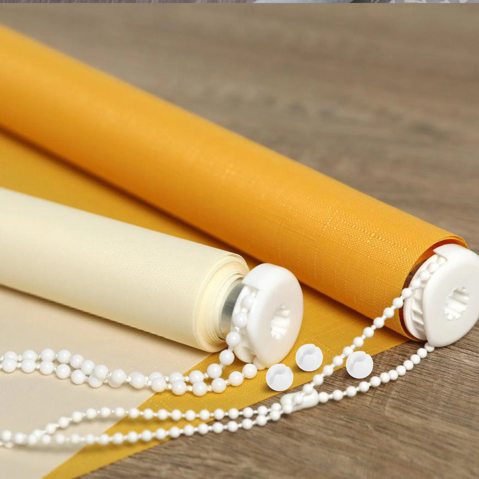 

25Pcs Vertical Blind Chain Stops White Limit Buckle Beaded Chain Crimp for Roller Shade Safety Clip Vertical Blind Accessories