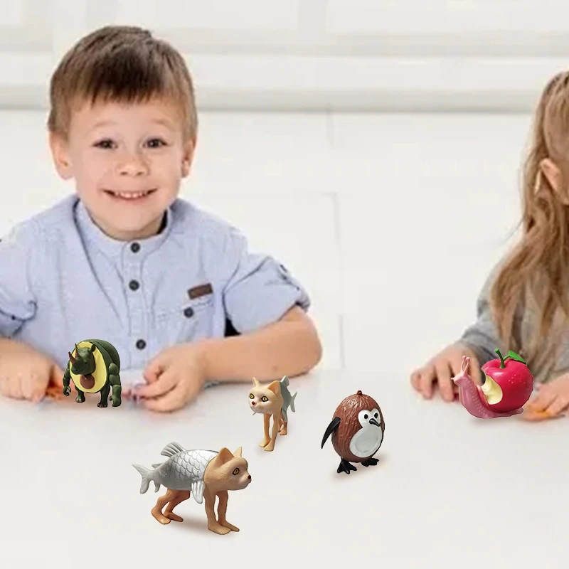 NEW 3D AI Action Figurines Cartoon Avocado Rhinoceros Apple Snail Model Desktop Collectibles Ornaments Children's Toys Gifts - Image 4