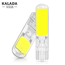 2pcs W5W LED T10 luci per auto lampadina COB in vetro Canbus per interni lampade per porte a cupola parcheggio DRL 12V bianco bianco caldo blu ghiaccio giallo