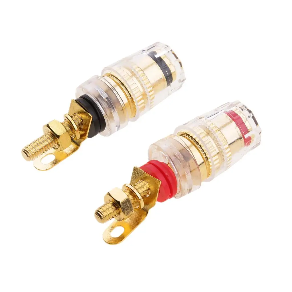Gold Plated Terminal Speaker Binding Post Banana Socket Audio Connector for DIY Sound Projects