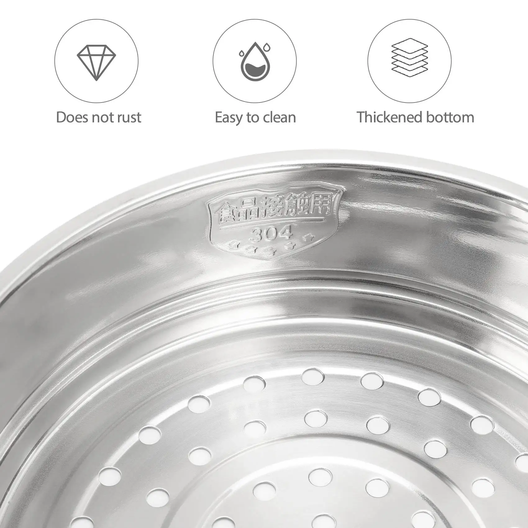 A27F-Thickening Food Steam Rack Stainless Steel Steamer With Double Ear For Soup Pot Milk Pot Kitchen Tools