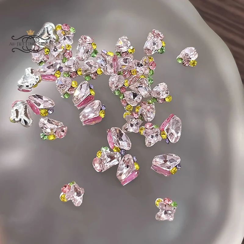 2Pcs Manicure Accessories Luxury Nail Crystal Pile Sparkling Handmade Decoration Charm Shiny Rhinestone Jewelry