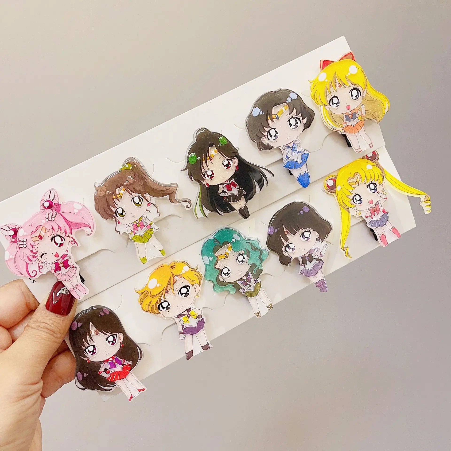 SAILOR MOON Cute Hair Accessories Hair Clip Headpiece Acrylic Edge Clip Moon Moon Rabbit Luna Women's Clothing Accessories