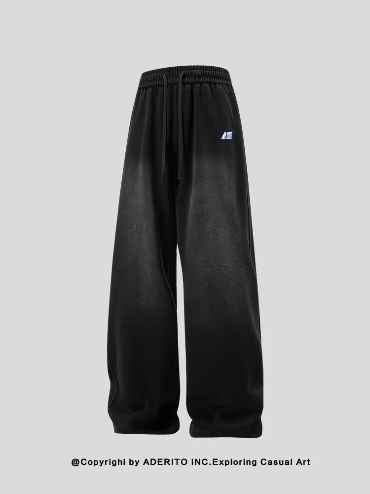 

NANA Heavyweight Waed Vintage Straight Leg Sweatpants Men's Loose Fit Sport Casual Pants American Sle Cotton Trousers