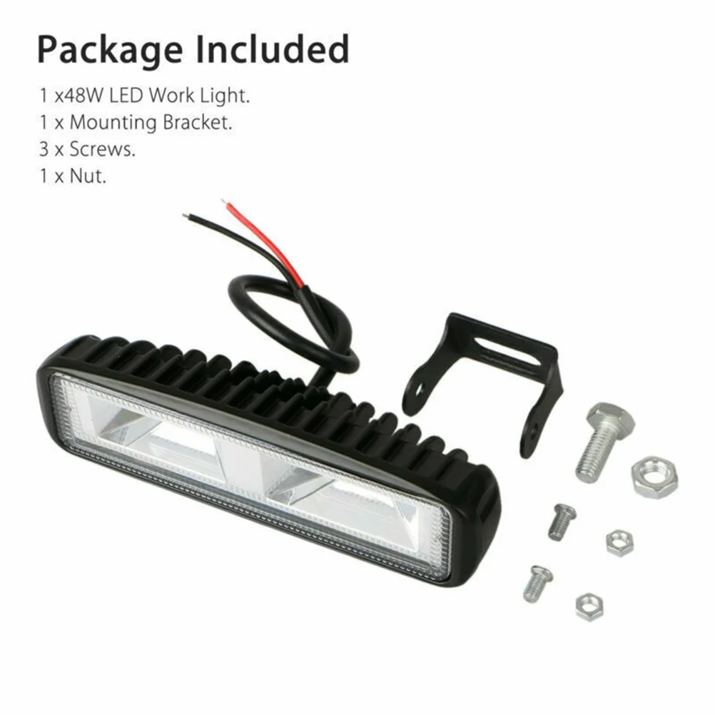 

2pcs Automobile LED 48W Work Lamp Long Plastic Work Light Bar Spot Floodlight for Auto SUV Truck Car