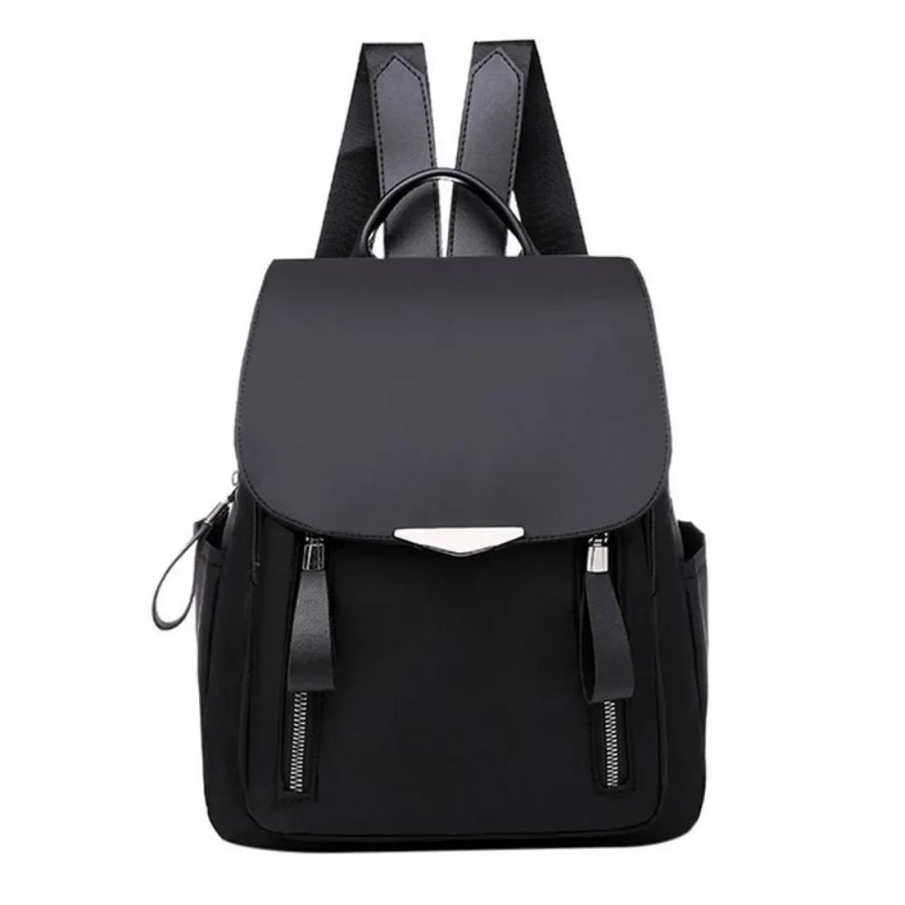 

Korean Women Student Schoolbag Outdoor Waterproof Office Travel Outdoor Simple Oxford Zipper Anti-theft Nylon Backpack Bag