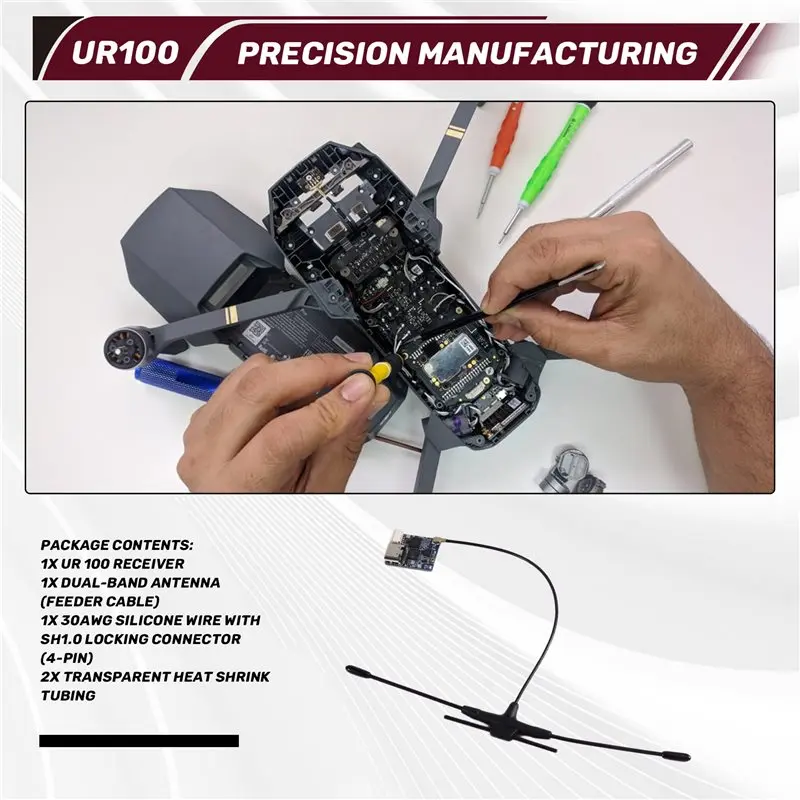 【STABLE QUALITY】ELRS UR100 Dual Band Ultra-Long RX Expresslrs 868Mnz 900Mhz 2.4Ghz Freq For RC FPV Traversing Drones