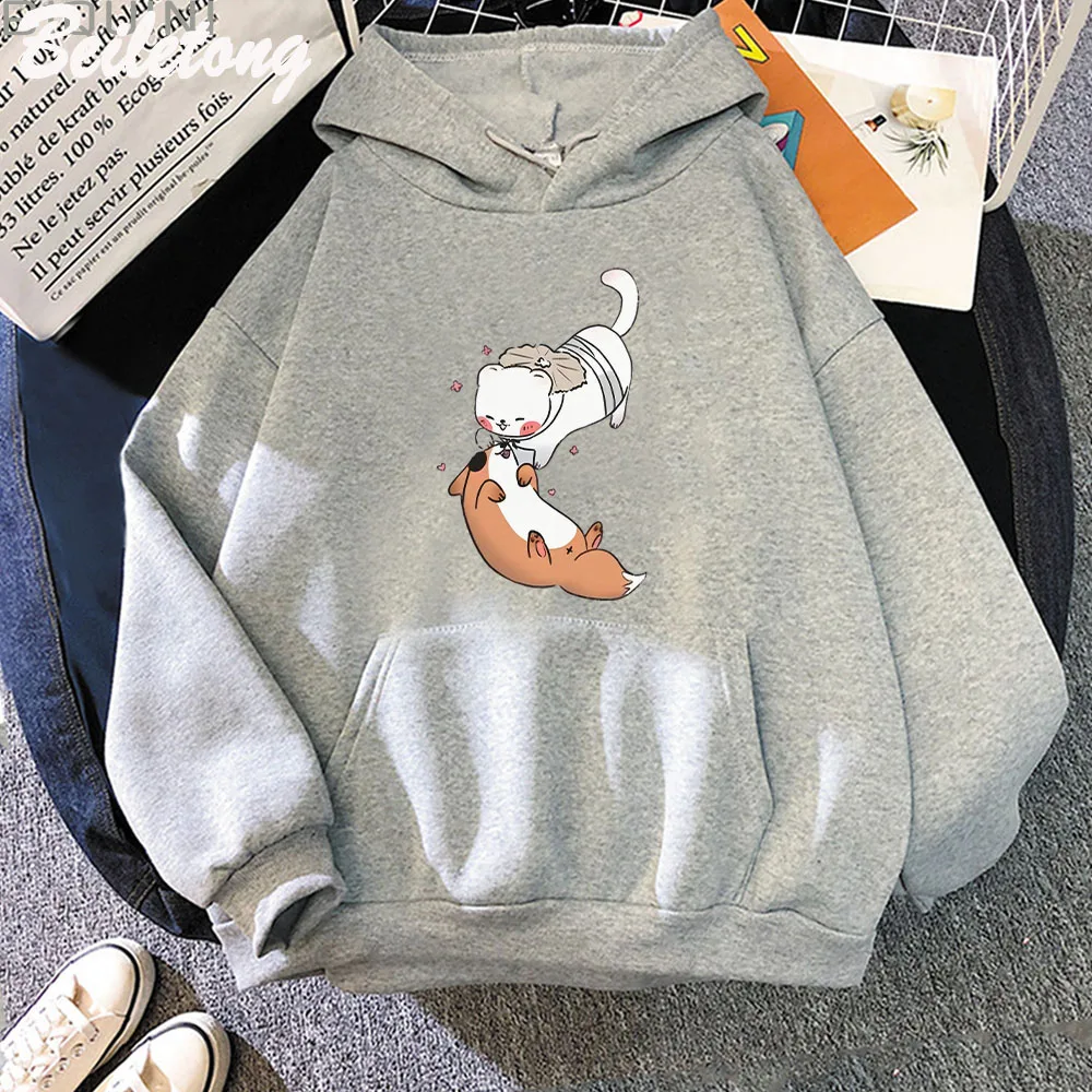 TGCF Fox and Ferret Hoodies Tian Guan Ci Fu Kawaii Print Hoodie Harajuku Aesthetic Man Women Cartoon Graphic Winter Sweatshirts