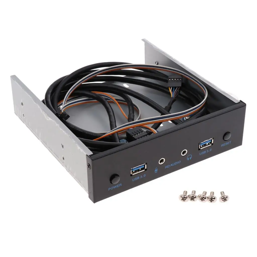 Iron Shell USB Hub 3.0 Front Panel Dual Port Audio Compatible Splitter for PC Case Expansion