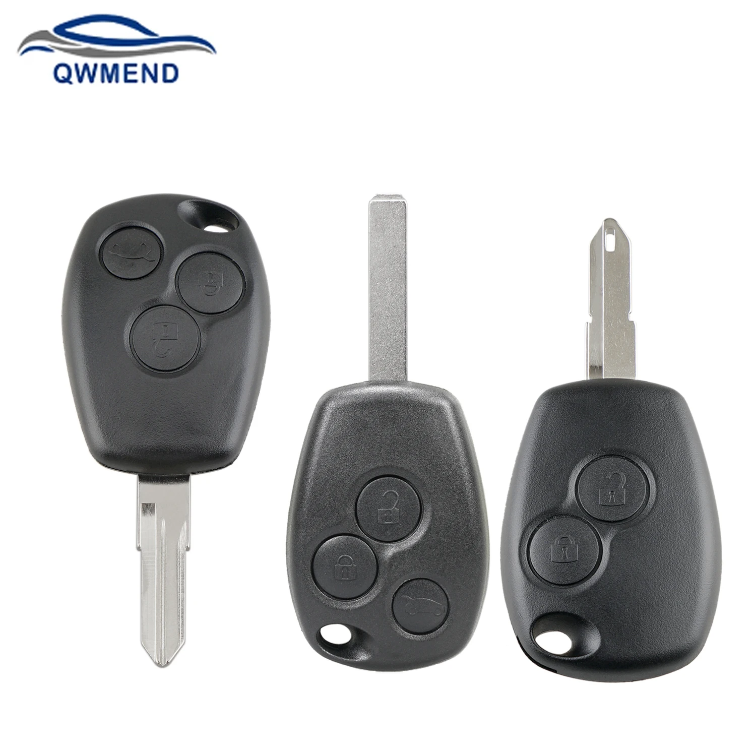 

QWMEND 2/3 Buttons Remote Key Case Shell For Renault Clio Modus Vauxhall Movano Vivaro 2005-2012 Car Key Shell Fob