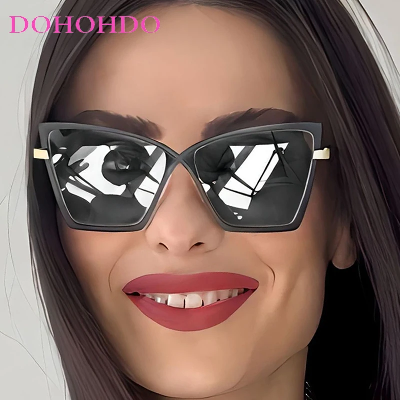 

Fashion Trendy Sexy Metal Frame Cat Eye Women Men Sunglasses Luxury Brand Designer Sunglasses Travel Driving Shades UV400 Очки