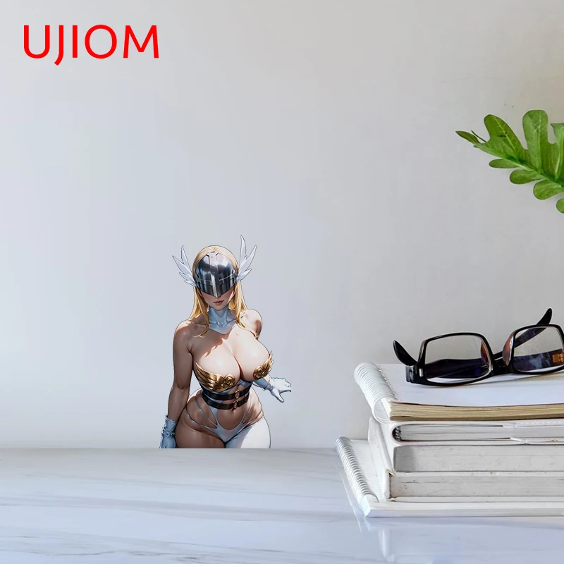 UJIOM 13cm Huge Breast NSFW Angewomon Digimon Anime Girl Wall Stickers Wardrobe Decal Personality Amusing Home Decoration