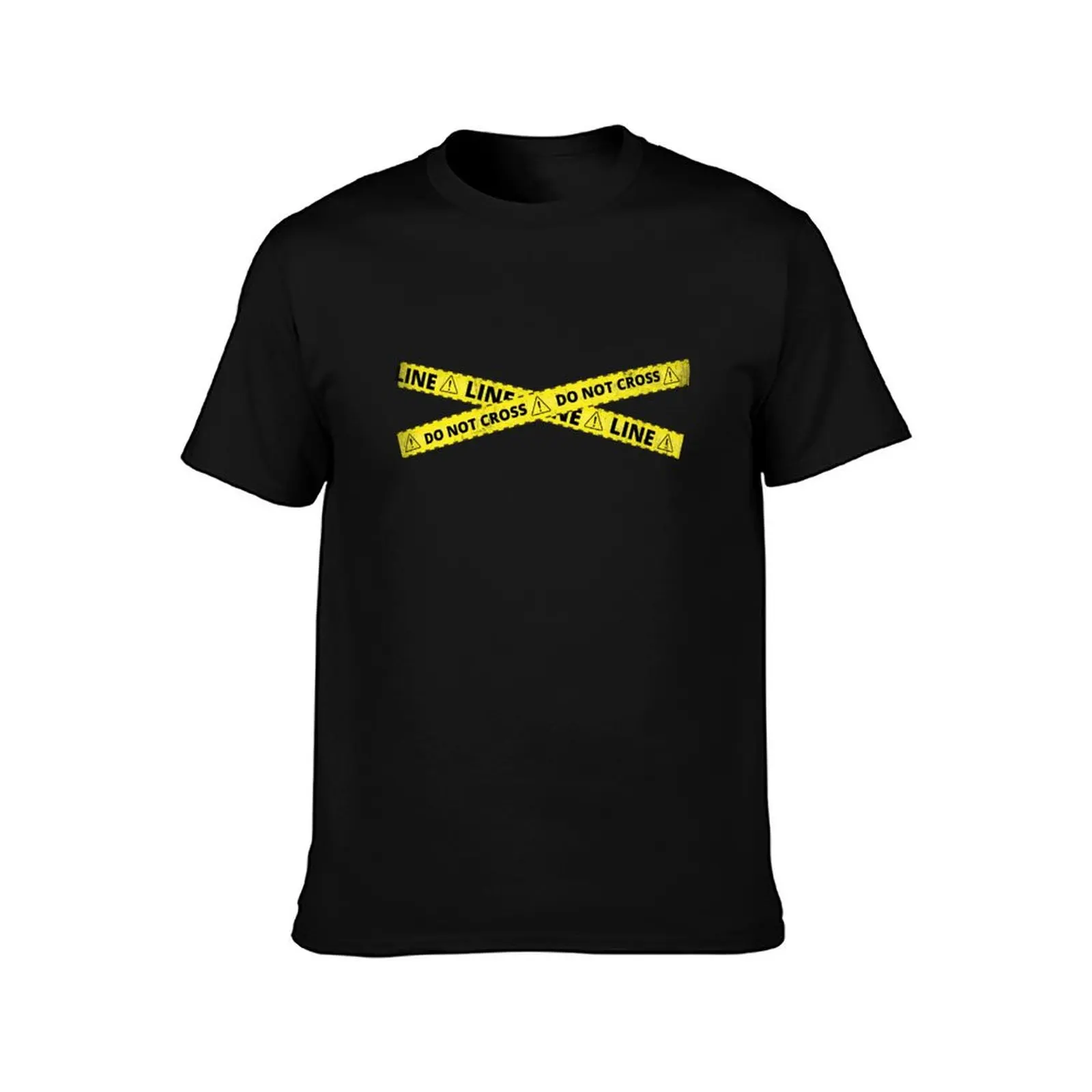 Line Do Not Cross - Funny Police Pandemic Line T-Shirt man t shirt graphic T-Shirt view 2