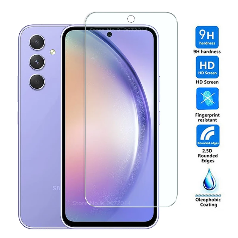 Verre avant 9H 6 en 1 pour Samsung Galaxy A55 A54 5G, film d'objectif pour Samsung A53 A52 A51 A31 A32 A35 A52S A34 A33, protecteurs d'écran