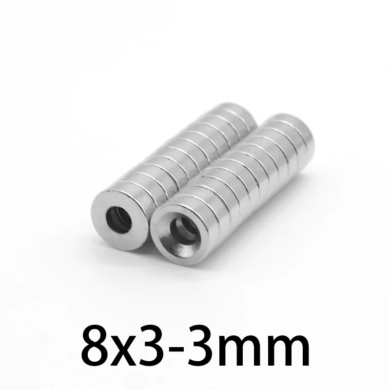 8x3-3mm Powerful Magnets Strong Disc Magnets For Fridge, DIY, Building, Scientific, Craft, Education 8x3-3  8*3-3