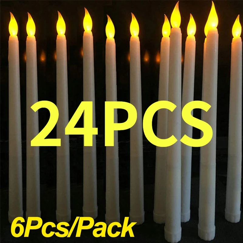 

1/3/6/12/24PCS LED Electronic Candles Battery 3D Flameless False Candles Lights for Birthday Wedding Dinner Party Decoration