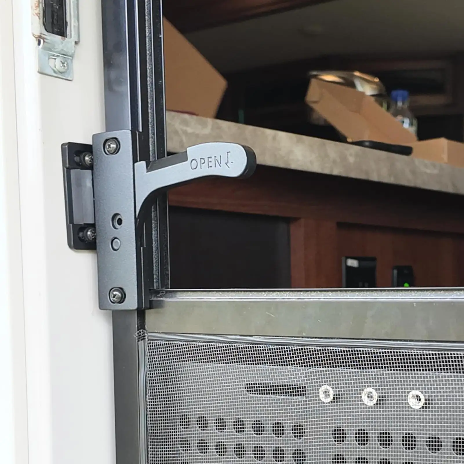 

Дверной замок для автофургона, запасные части для входа в сарай, защищенная от атмосферных воздействий ручка для экрана автофургона для наружного патио, прицепа, сарая, шкафа, грузового фургона