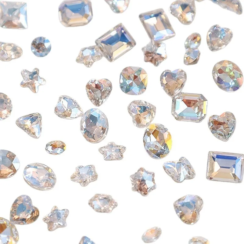 100 pièces taille mixte grand Nail Art étincelle strass Decora brillant cristal bricolage ongles breloques gemmes pour Nail Art 3D Accessories6-12mm