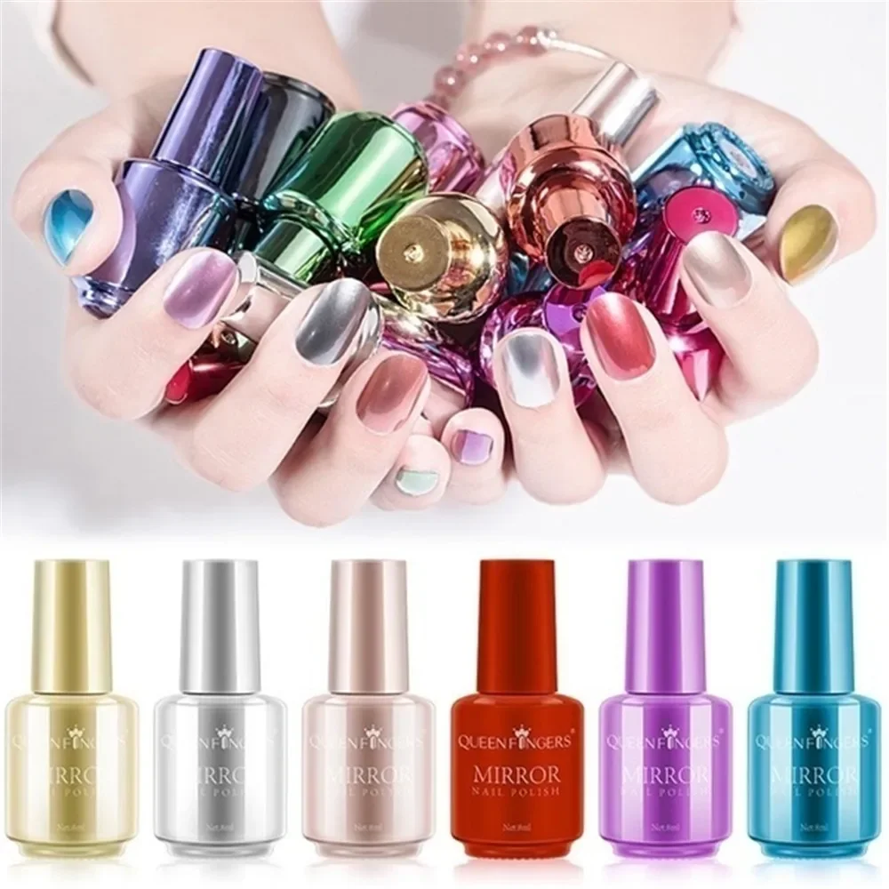 8ml smalto metallizzato effetto specchio viola oro rosa argento cromo smalto per unghie per unghie Manicure lacca strumenti per Manicure