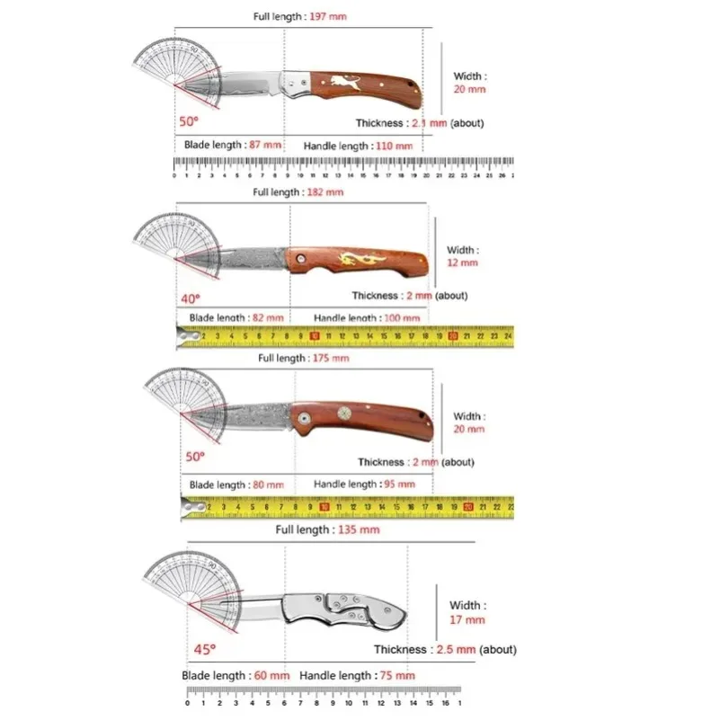 High Hardness Fruit Knife Non-slip handle for Cut Meat Slicing Paring Knife Pocket Folding Knife for Outdoor Camping Hiking