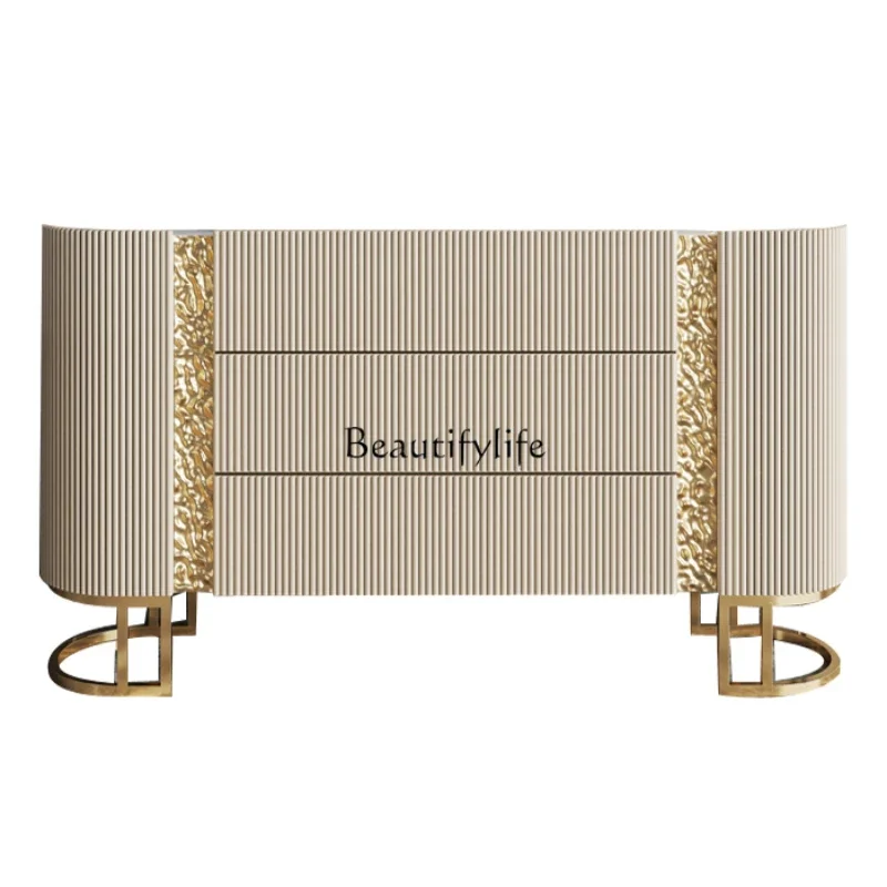 

XX39Italian light luxury living room entrance hall partition solid wood home storage bedside cabinet