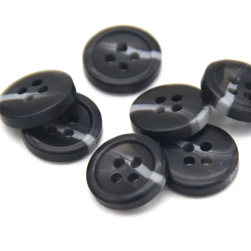 13mm Black Imitation Horn Shirt Resin Buttons For Clothing Children DIY Crafts Decorative Handmade Sewing Accessories Wholesale