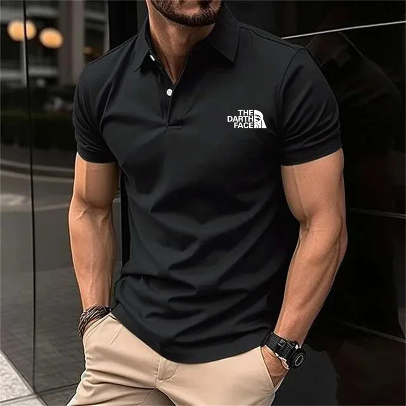 Najnowsza koszulka męska Klasyczna koszulka polo z krótkim rękawem Letni top Casual T-shirt Kołnierzyk na guziki Super Large S-4XL Casual Polo Shir