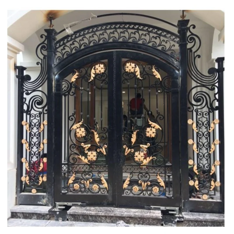 Luxury Fancy Hand Forged Wrought Iron Courtyard Main Gate Designs Fancy Double Main Door Driveway Gates Design For Home