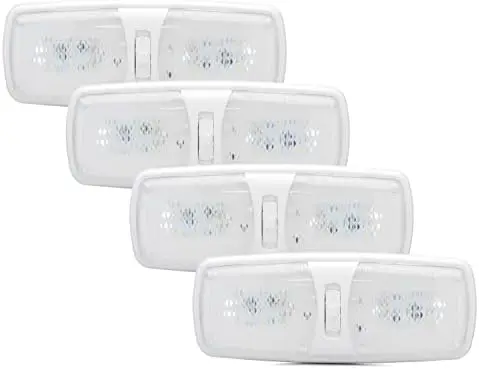 

RV LED Ceiling Lights 12V Warm White – 3-Way Switch, 4-Pack for Camper Interior Lighting – Soft Cozy Glow