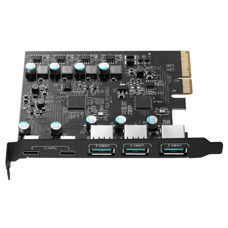 NEW-PCIe To USB 3.2 Gen 2 Card with 20Gbps Bandwidth 5-Port (3X USB-A -2X USB-C) Converter PCIE Splitter for Windows 10/8