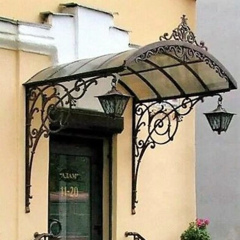 

Stylish Iron Frame Outdoor Canopy for Patio Entrance Shade for House Hotel Villa Application