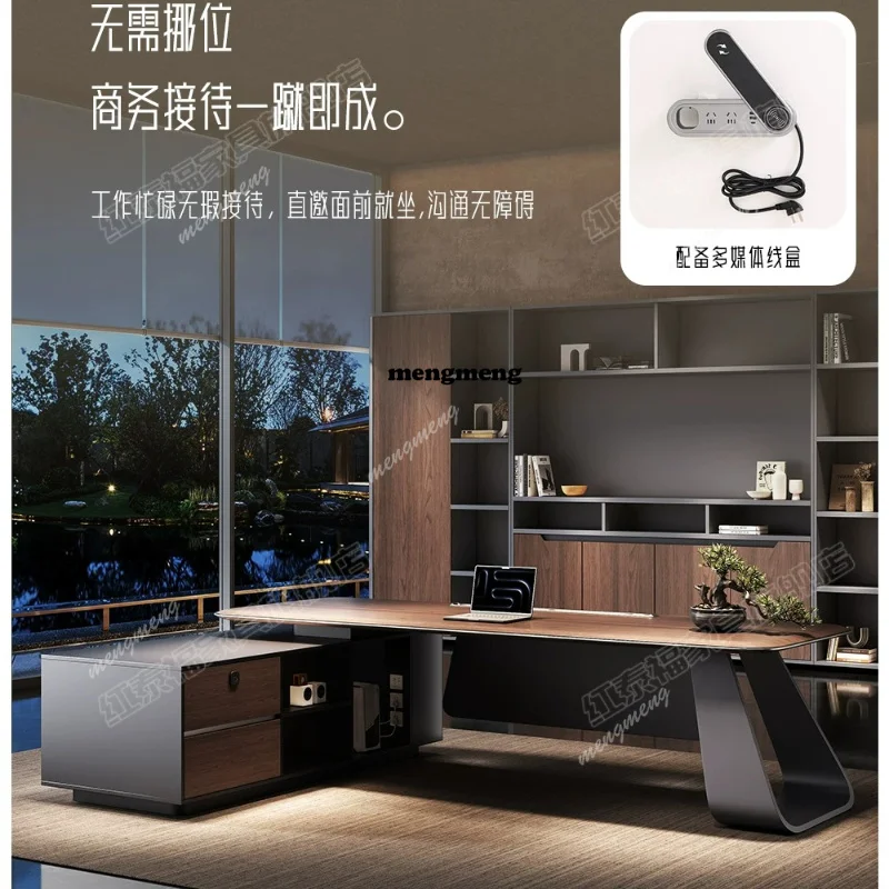 Boss desk simple modern manager president computer table and chair combination light luxury high sense fashion class desk