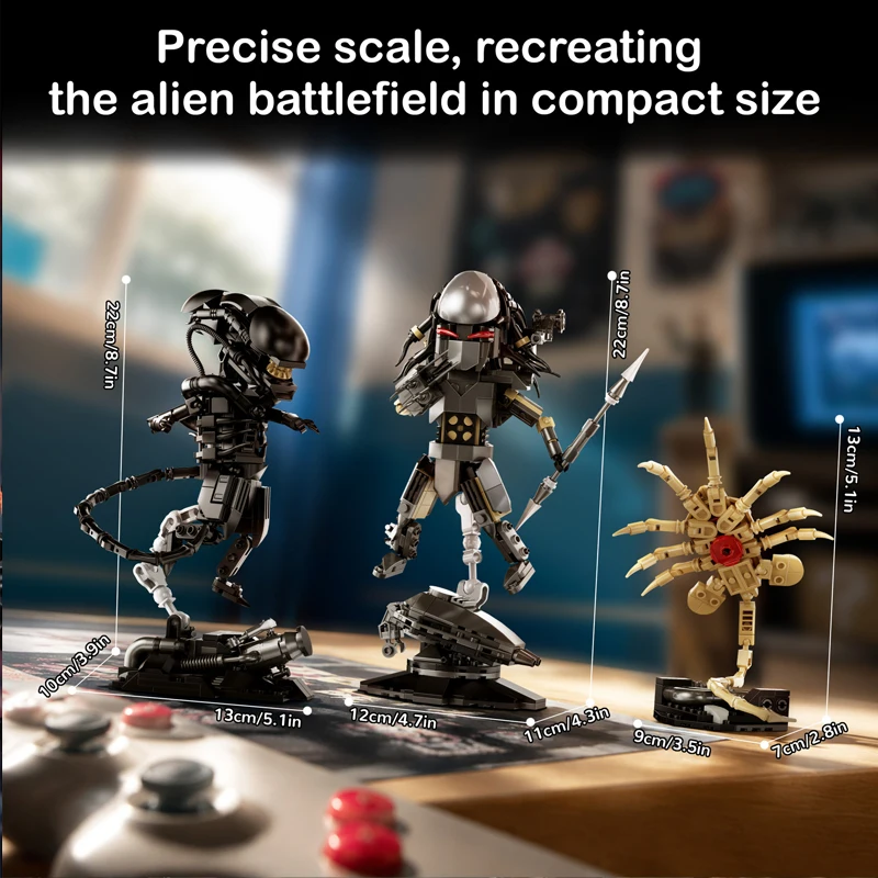 MOC Creativity Mini Alien Building Blocks Model Predator Robot Assembling DIY Toys for Children Christmas Gift Set