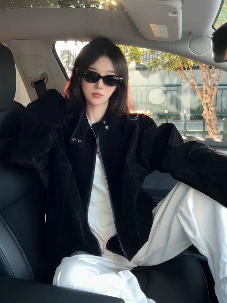 

Мужская винтажная замшевая куртка-харрингтон Bla, осенняя, класса люкс, в американском мотоциклетном стиле, бейсбольная куртка