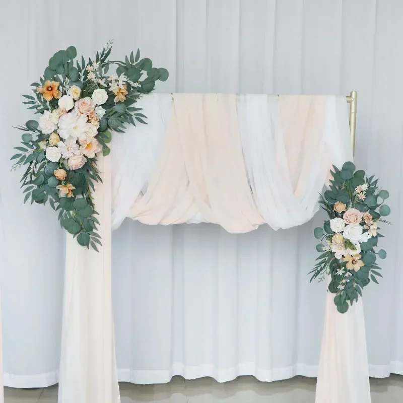 

Dusty Rose Wedding Arch Flower Swag Arrangement for Country Wedding Ceremony Floral Garland Reception Backdrop Decoration