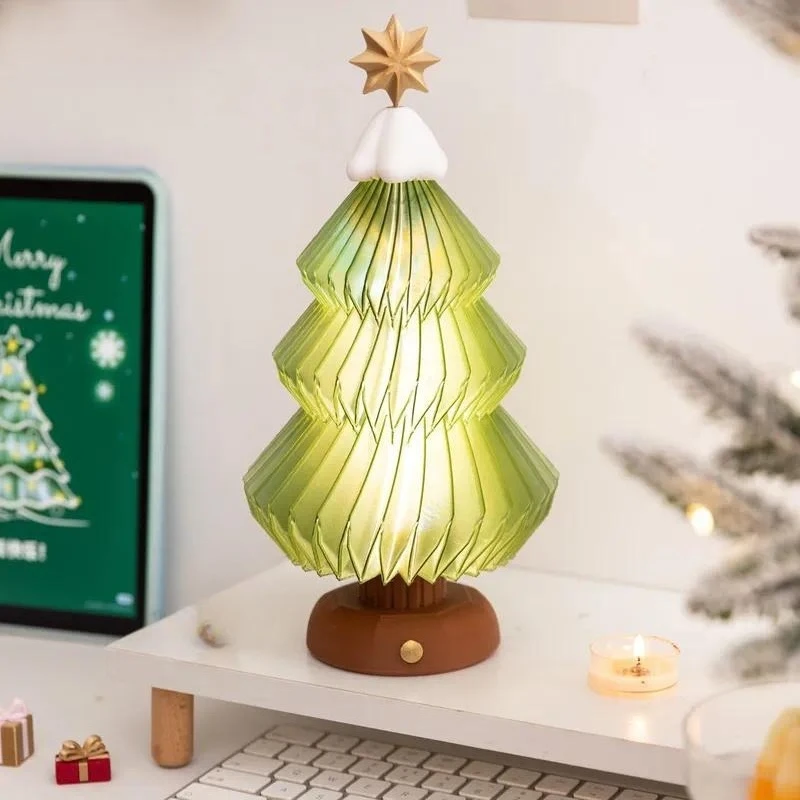 Christmas tree desktop decoration ornaments ambient night lights stacked pine ornaments lights