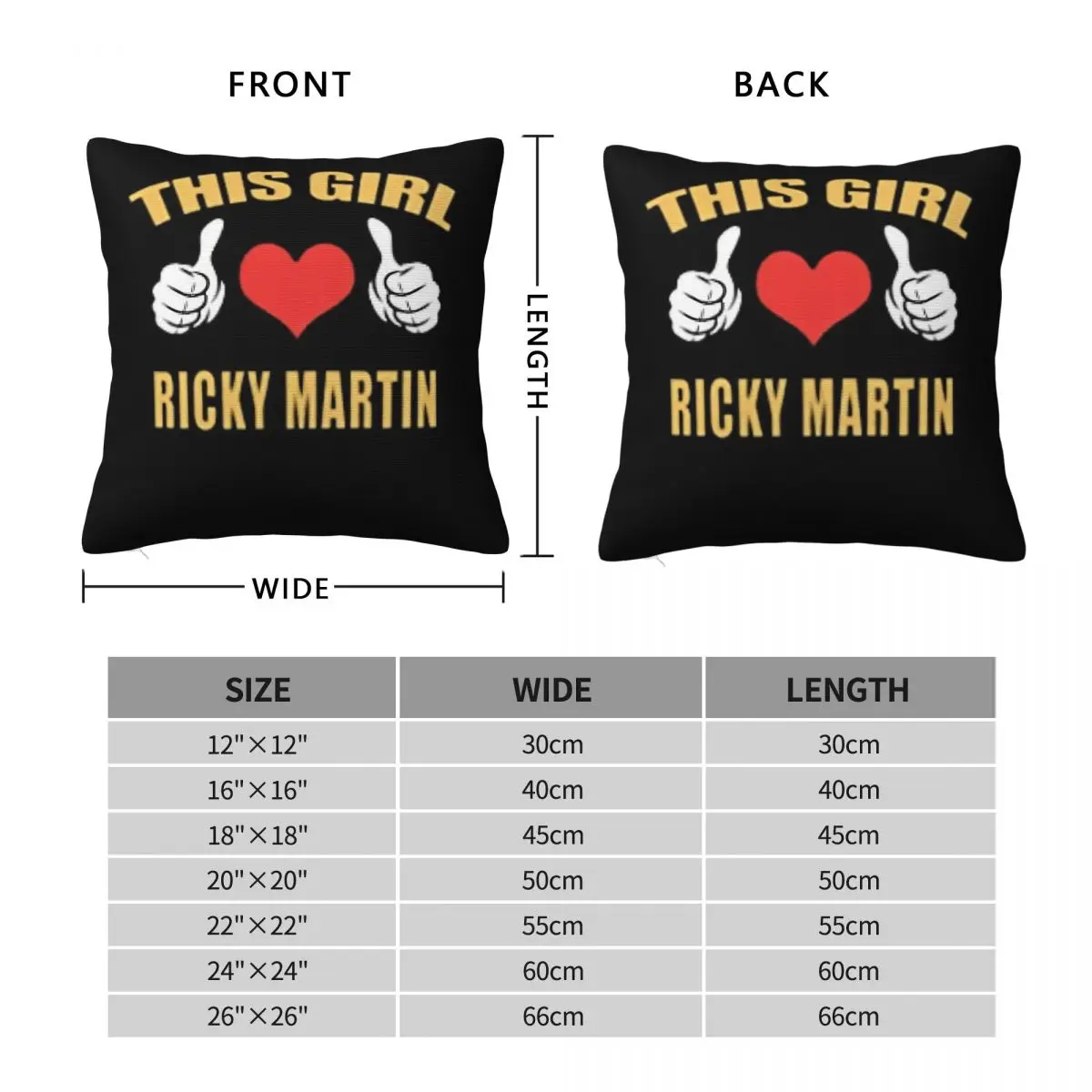 This Girl Ricky Martin Square Pillowcase Polyester Linen Velvet Pattern Zip Decor Sofa Cushion Cover