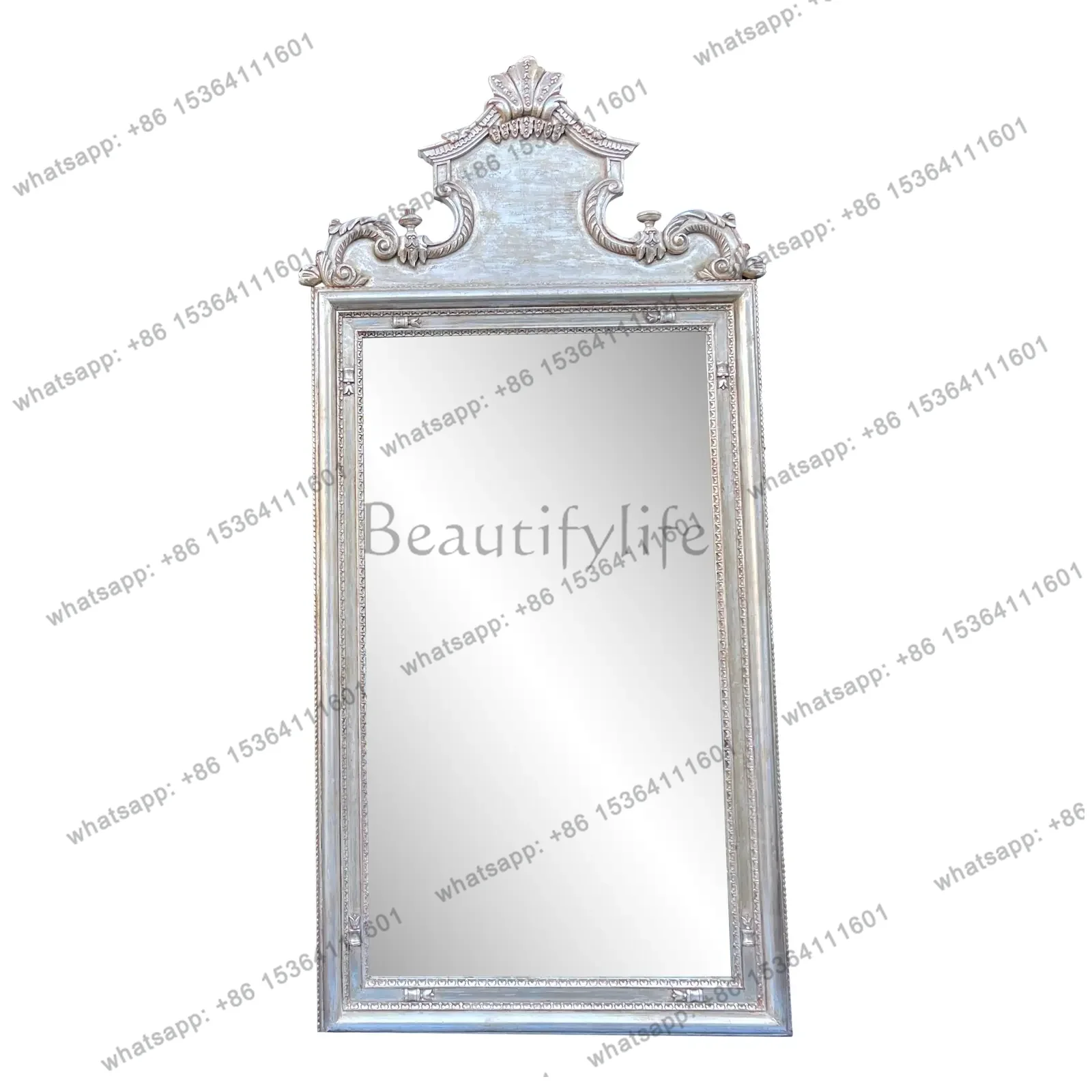 French retro makeup mirror American classical living room dining room fireplace bathroom bathroom mirror