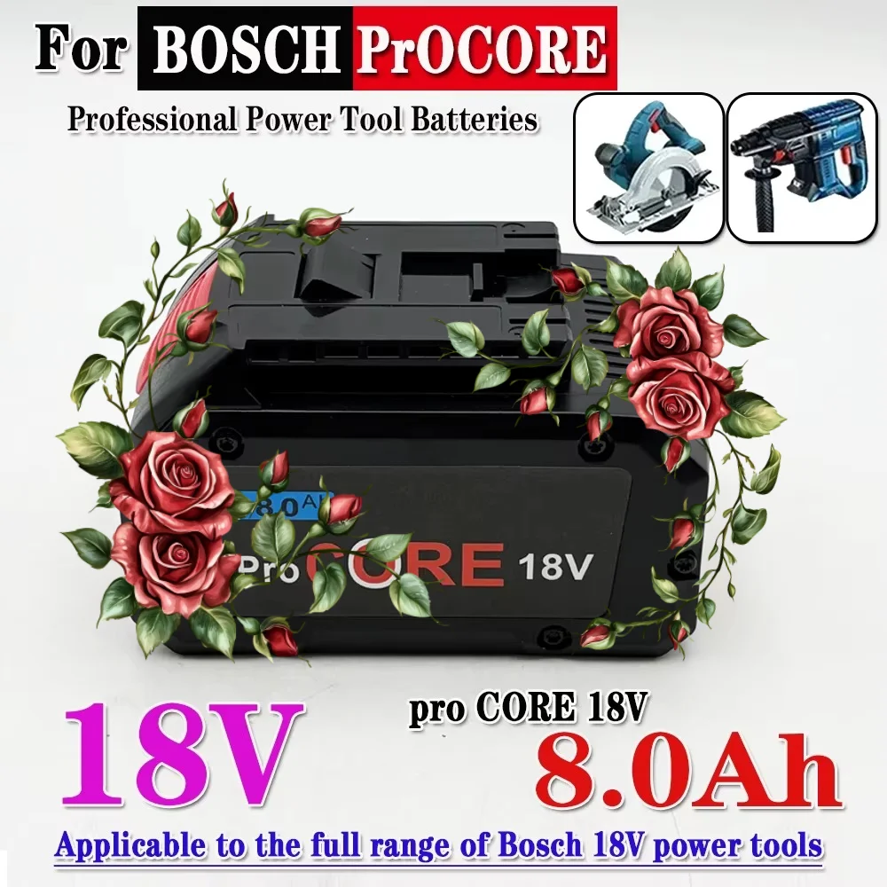 18V 8.0Ah 100% for Bosch rechargeable battery, suitable for tool BAT609 BAT618 GBA18V80 21700 high-power 5C power battery