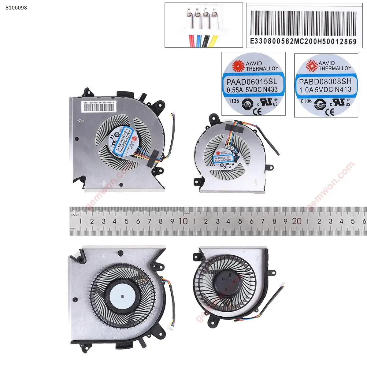 Laptop Cooling Fan for MSI GF63 GF65 MS-16R1/R3/R5 WF65 L+R