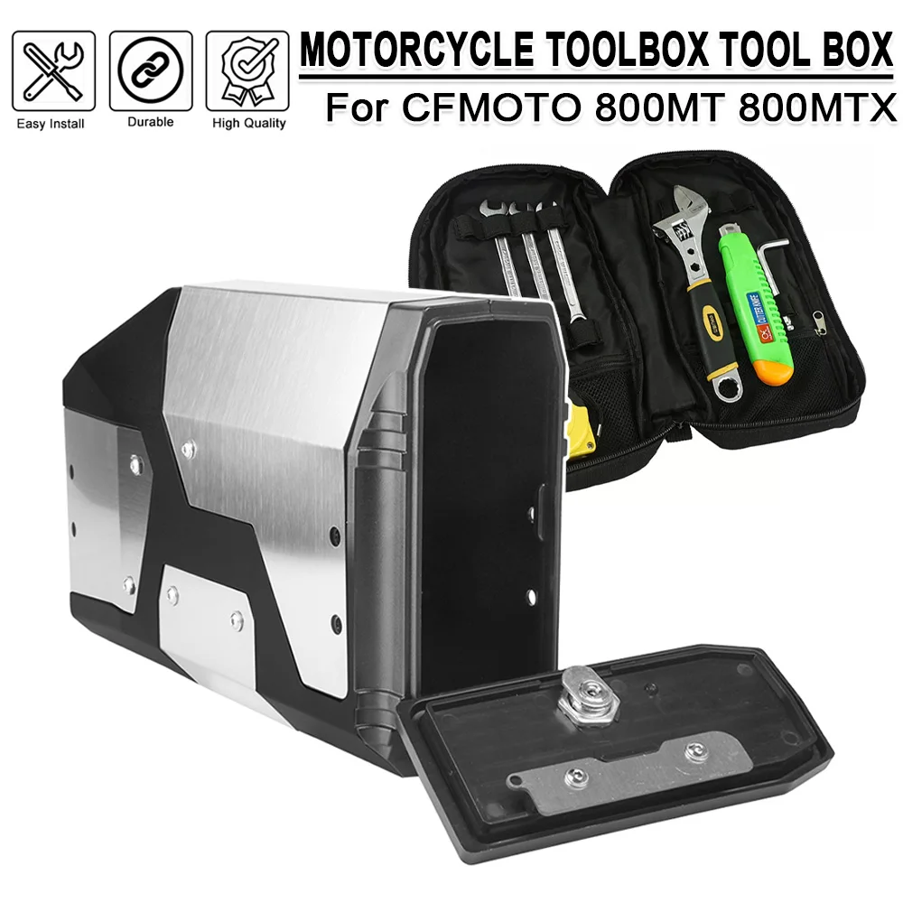 Toolbox Aluminum Tool Box For CFMOTO 800MT 800MTX 800 MT 800 MTX 800 MT MTX 800MT-X Motorcycle Decorative Left Side Bracket Box