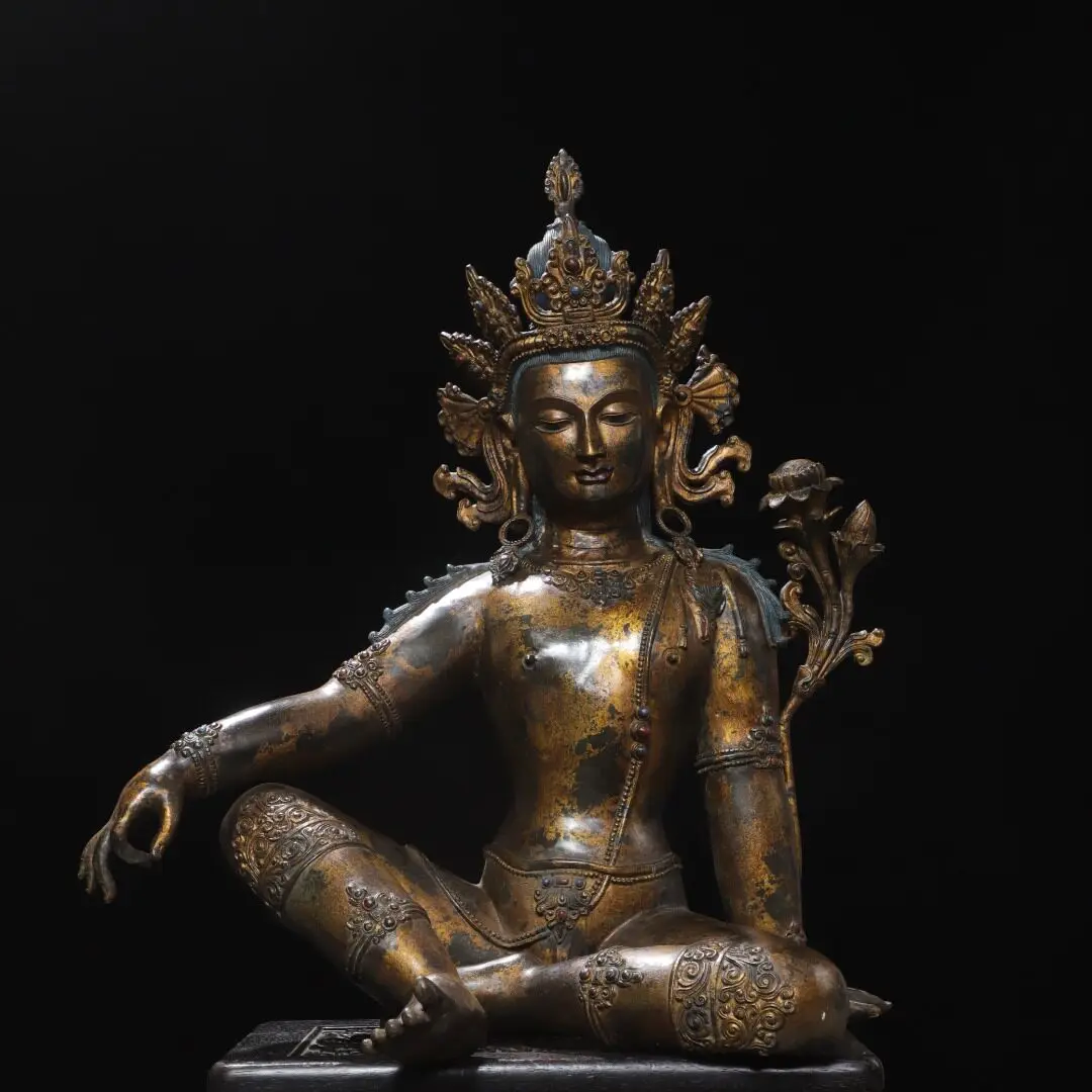 Large Copper Avalokitesvara Buddha Statue Gold Gilded – Temple Home Worship Decoration Gift